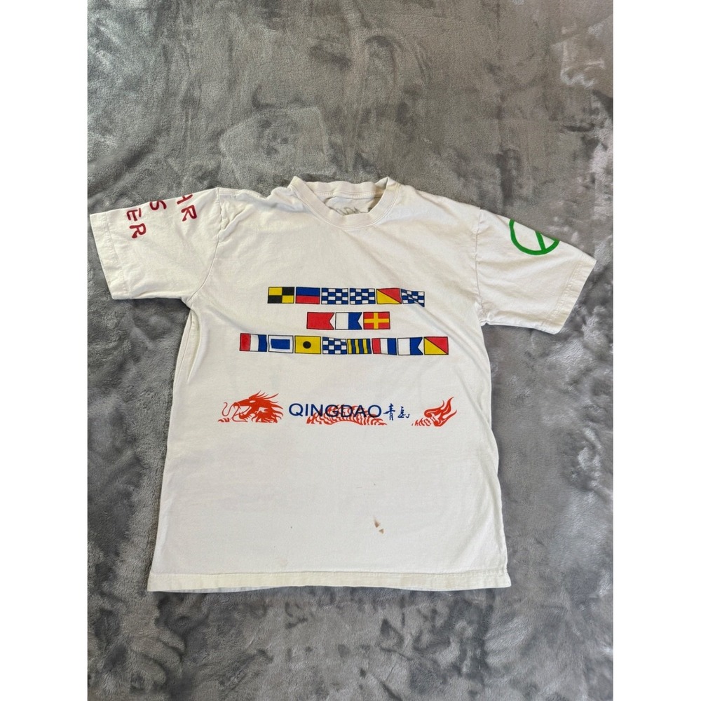 Vintage Qingdao War IS Over Lennon Music T-Shirt Mens M White Crew Neck